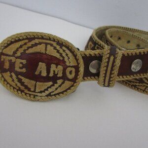 Te Amo Martin Rojas Western Name Cholo Leather Belt Espana Musica Romantico